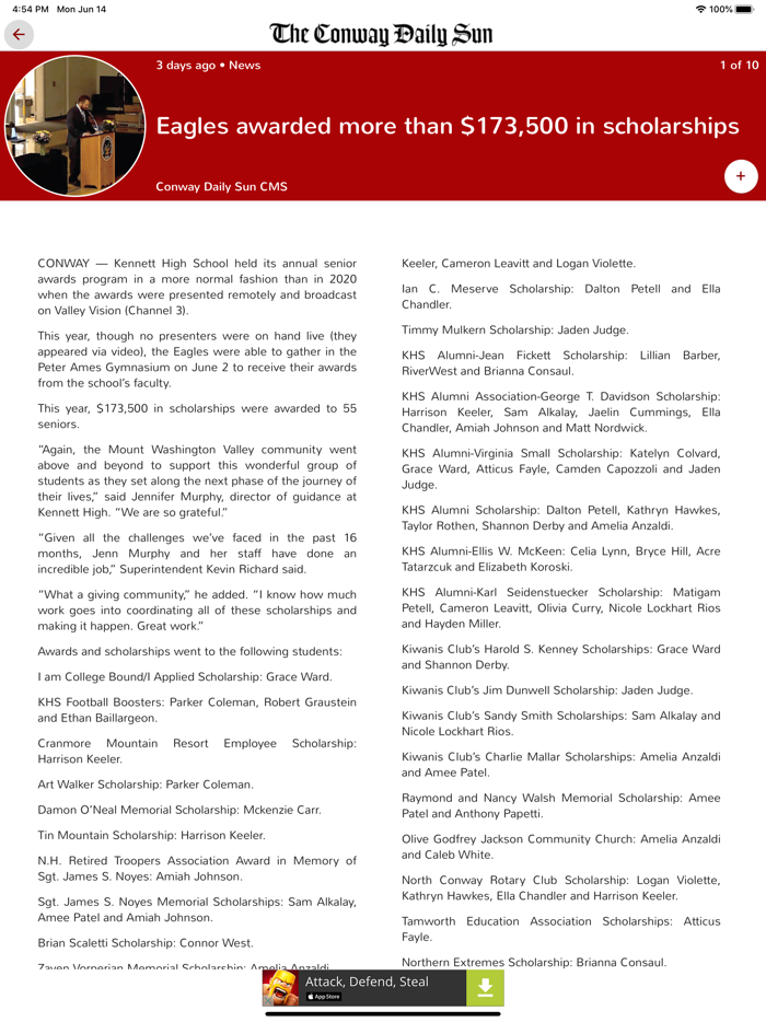 The Conway Daily Sun Replica