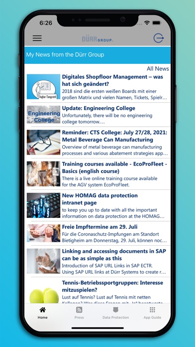 DÜRRnet Screenshot