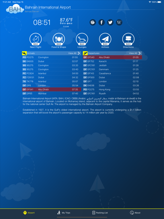 Screenshot #4 pour Bahrain Airport Info + Radar