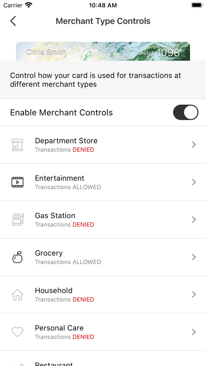 Coast360 Card Control
