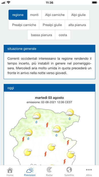 ARPA FVG - meteo Screenshot