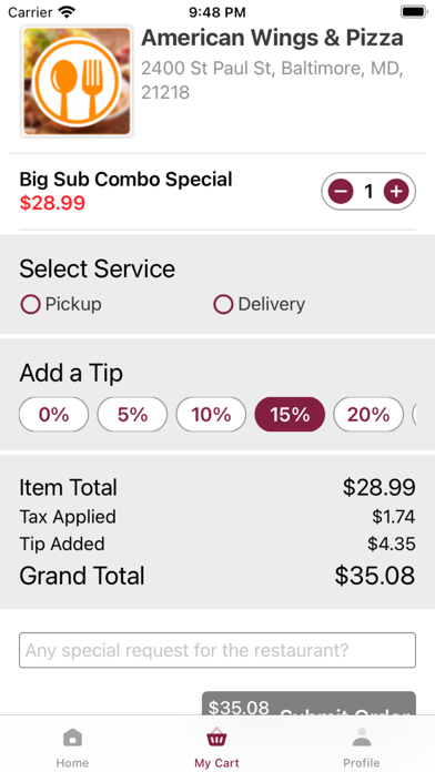 American Wings & Pizza Screenshot