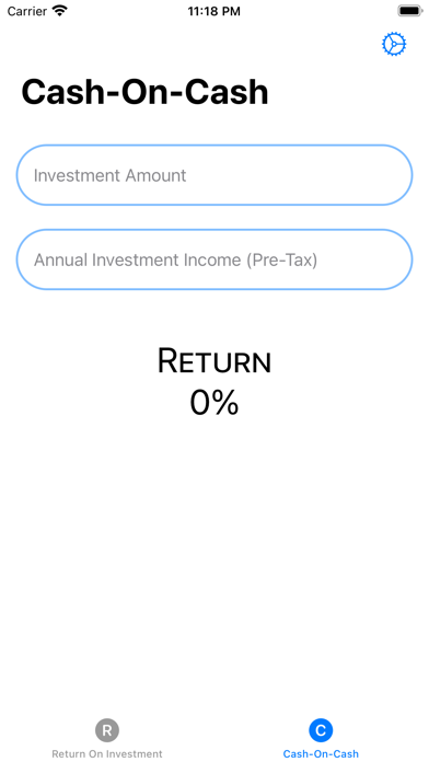 ROI Calculator Cash Evaluation Screenshot