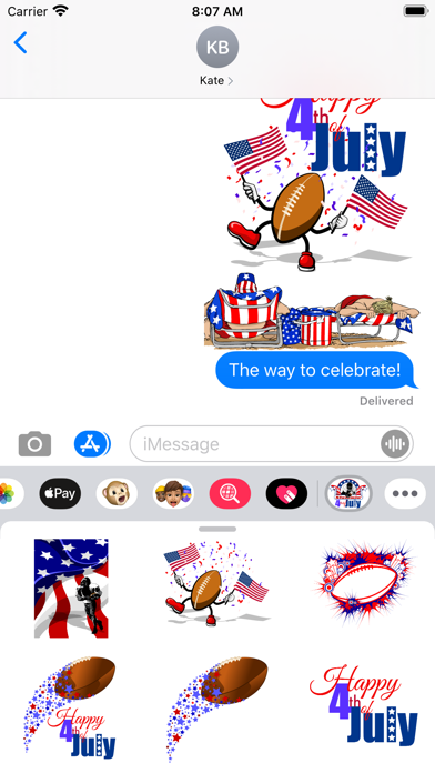 Screenshot #2 pour Football 4th of July Stickers