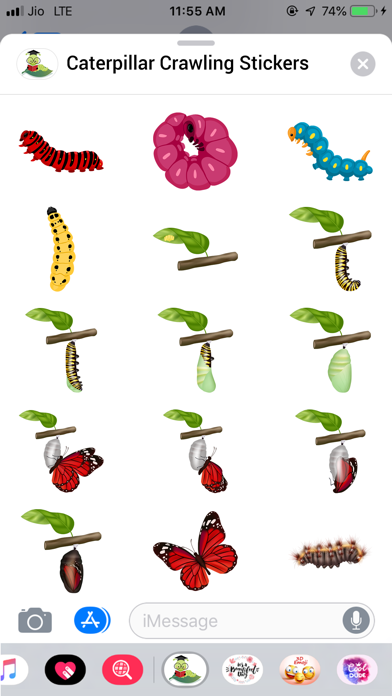 Caterpillar Crawling Stickers Screenshot