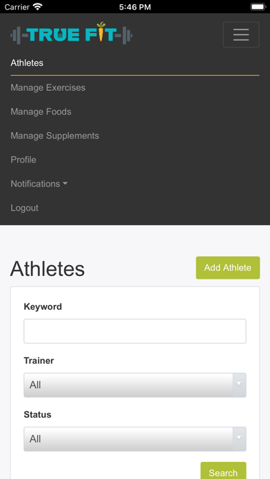 True Fit Training & Nutrition Screenshot