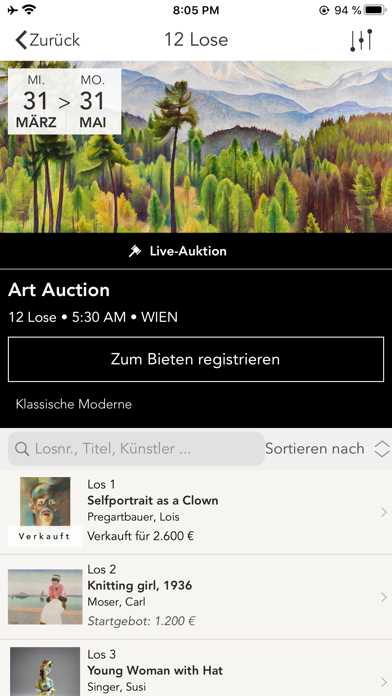 Widder Auktionen Screenshot