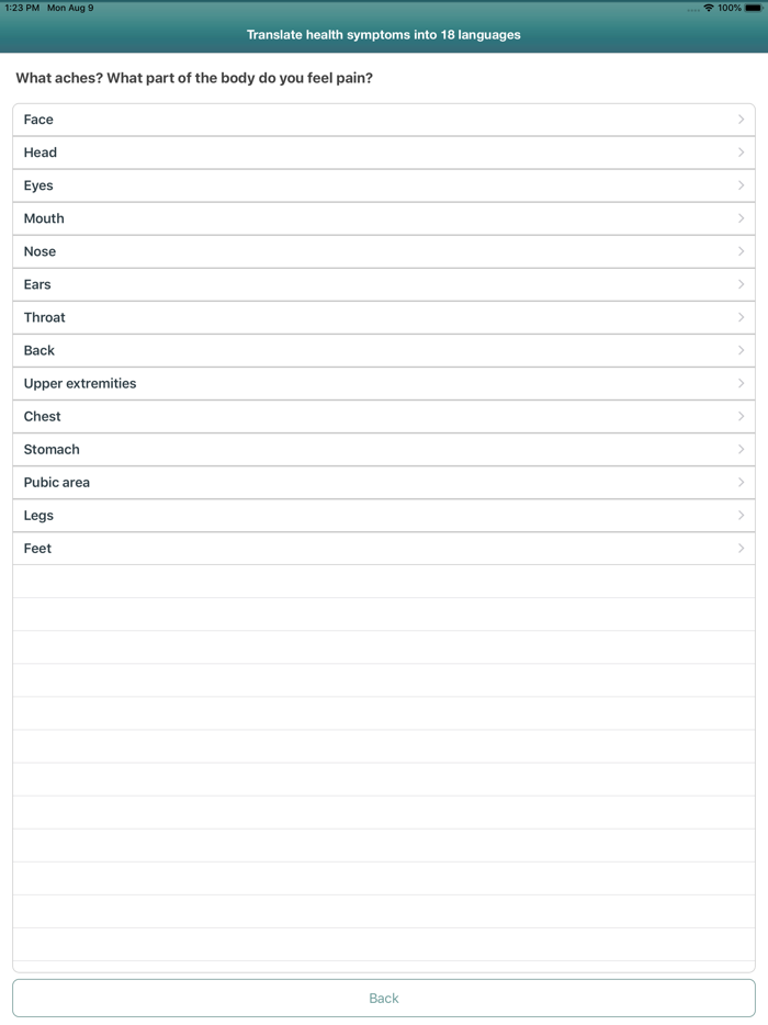 Health symptoms translator