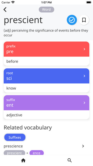 WordBranch -Prefix/Root/Suffix Screenshot