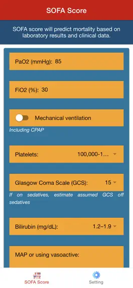 Game screenshot SOFA Score Calculator Pro mod apk
