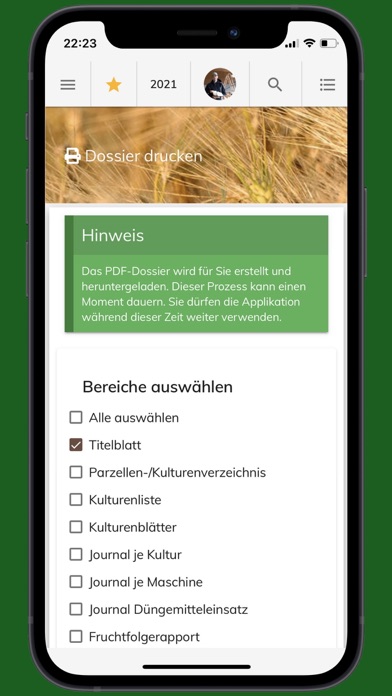 eFeldkalender Screenshot