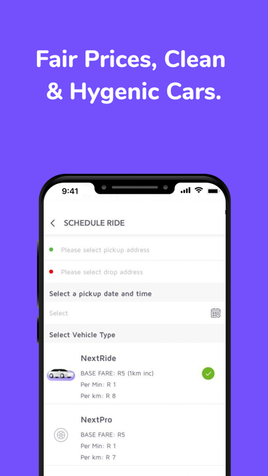 NextNow - Request a Ride Screenshot