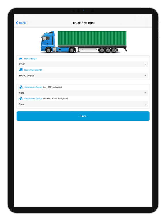 Truck Navigation - Road Hunter iPad screenshot 4 - Navigation app