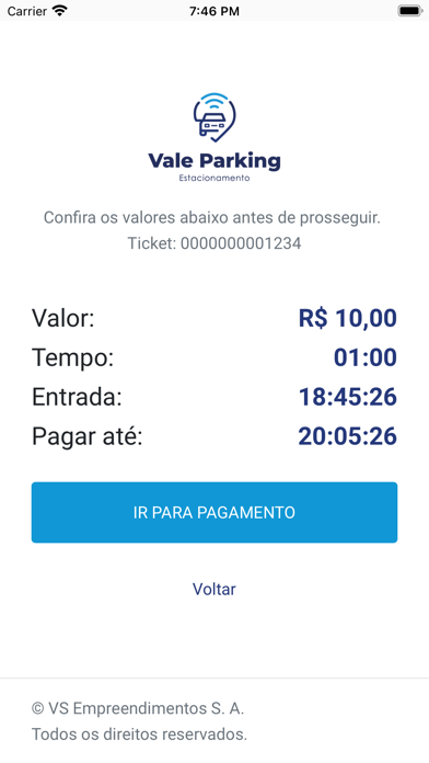 Vale Parking Estacionamento Screenshot