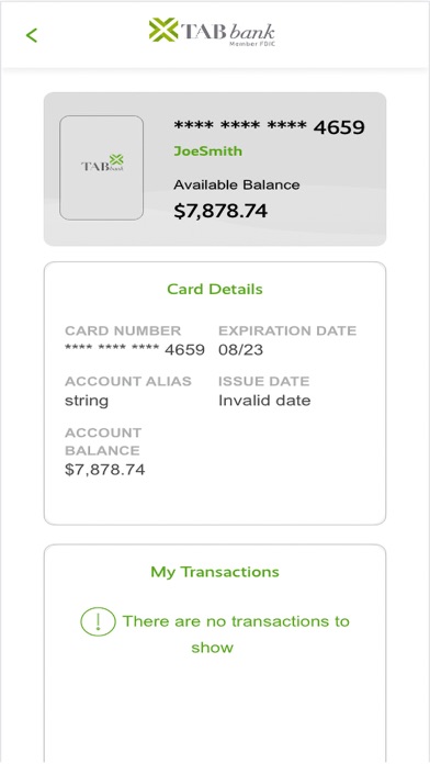 TAB Personal Banking Screenshot