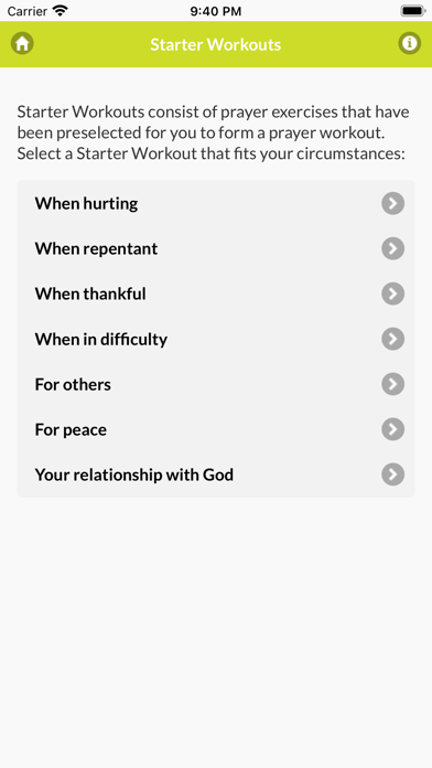 Prayer Zone Workout Screenshot