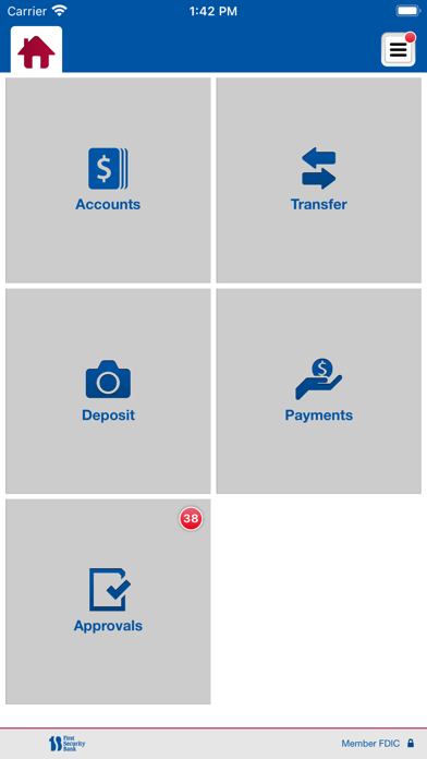 FIRST SECURITY BANK BUSINESS Screenshot