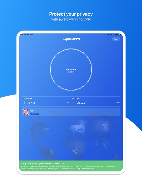 Screenshot #4 pour SkyBlueVPN: VPN Fast & Secure