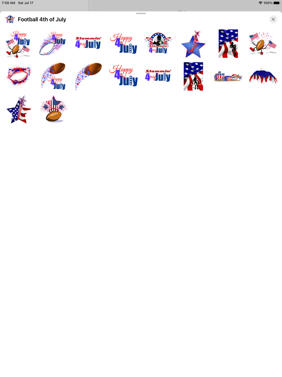 Screenshot #4 pour Football 4th of July Stickers