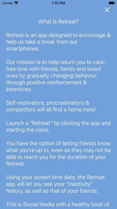 Retreat App Screenshot