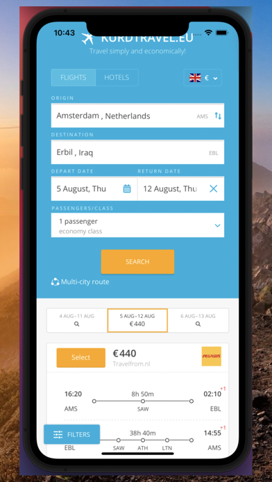 KurdTravel flights Screenshot