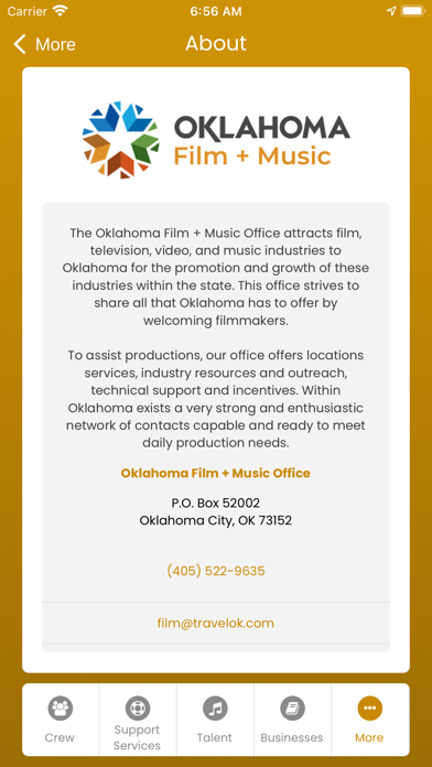 Oklahoma Film + Music Office Screenshot