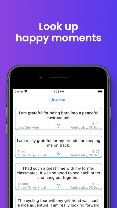 Earnest Gratitude Journal Screenshot