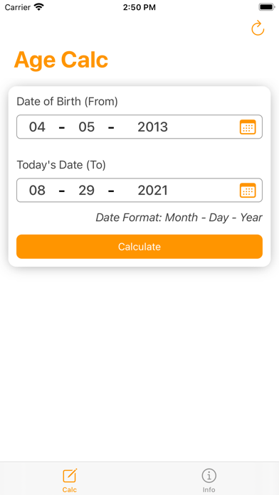 Chronological Age Calculator + Screenshot