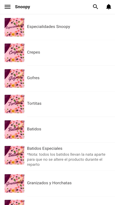 Heladería Crepería Snoopy Screenshot