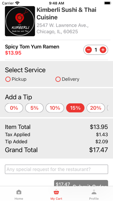 Kimberli Sushi & Thai Cuisine Screenshot