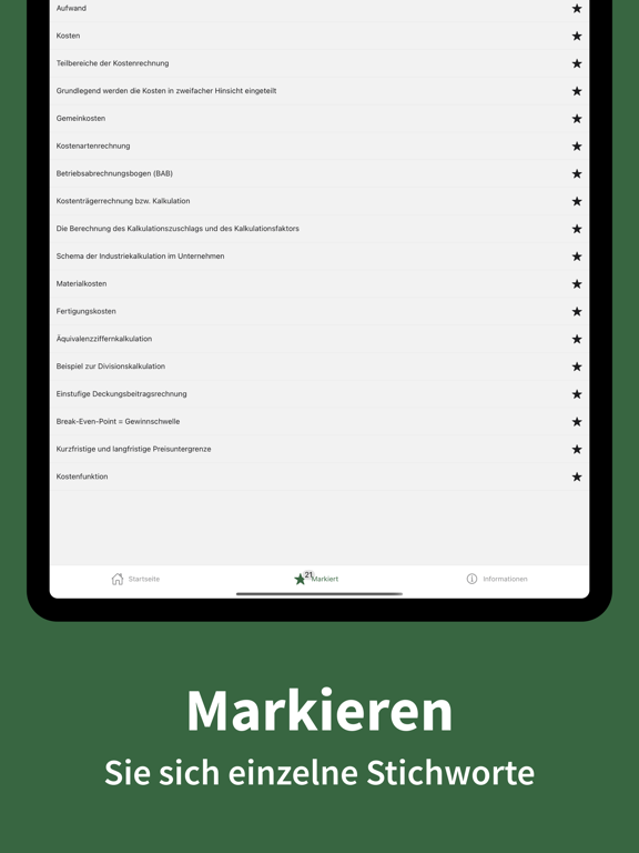 Screenshot #6 pour Kostenrechnung - Stichworte
