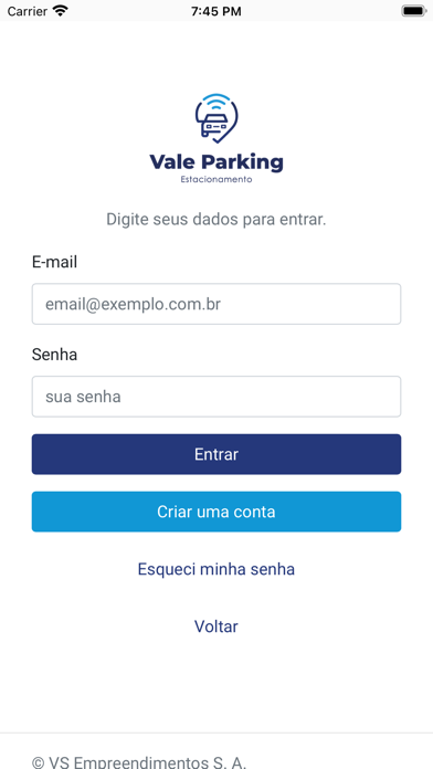 Vale Parking Estacionamento Screenshot