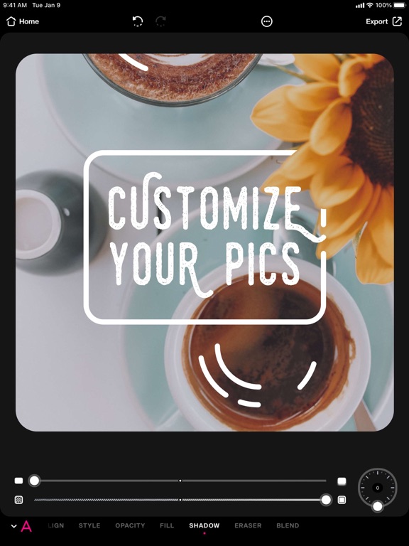 Font Candy Photo & Text Editor iPad screenshot 5 - Graphics & Design app