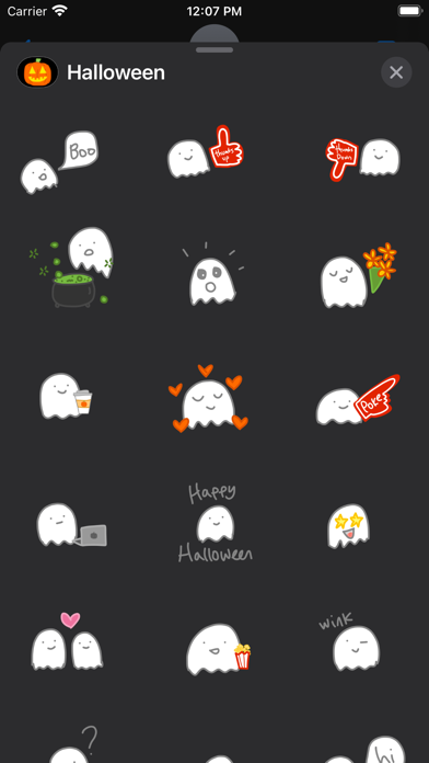 Halloween Stickers Cute Emoji Screenshot