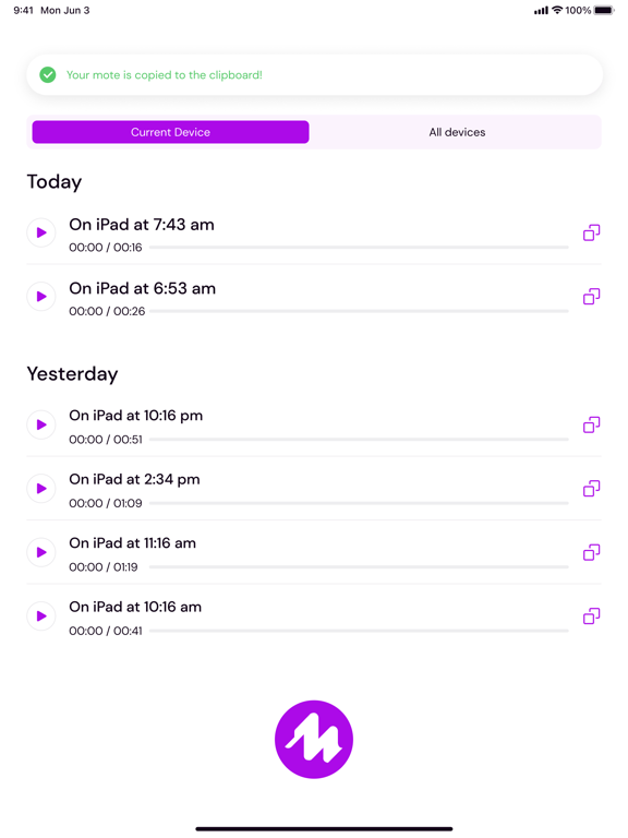 Mote® iPad screenshot 4 - Productivity app