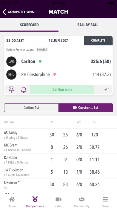 Cricket Scotland Live Screenshot