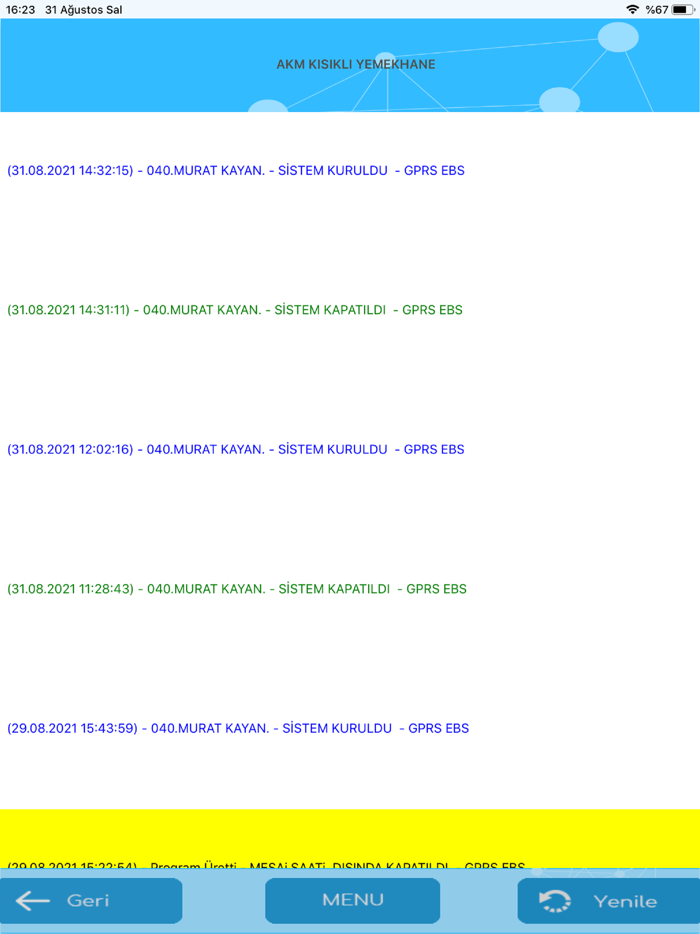 Aykan Alarm Sinyal Takibi