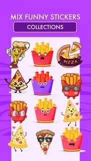 pizza and french fries sticker iphone screenshot 3