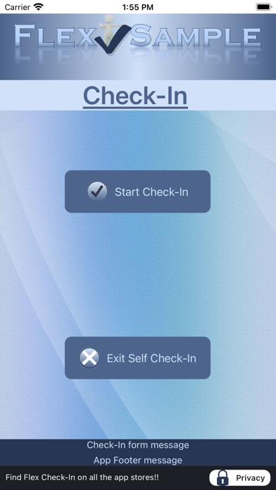 Flex Self Check-In Screenshot