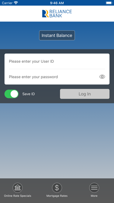 Reliance Bank Mobile Banking Screenshot