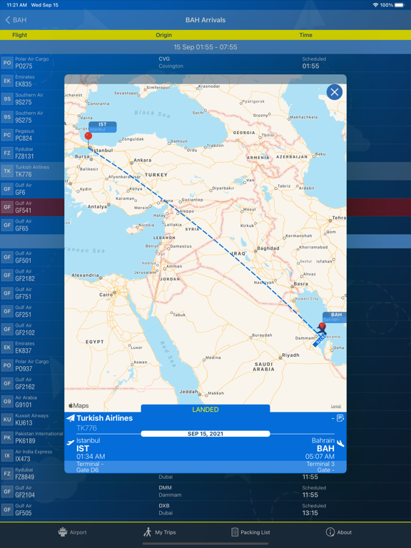 Screenshot #6 pour Bahrain Airport Info + Radar