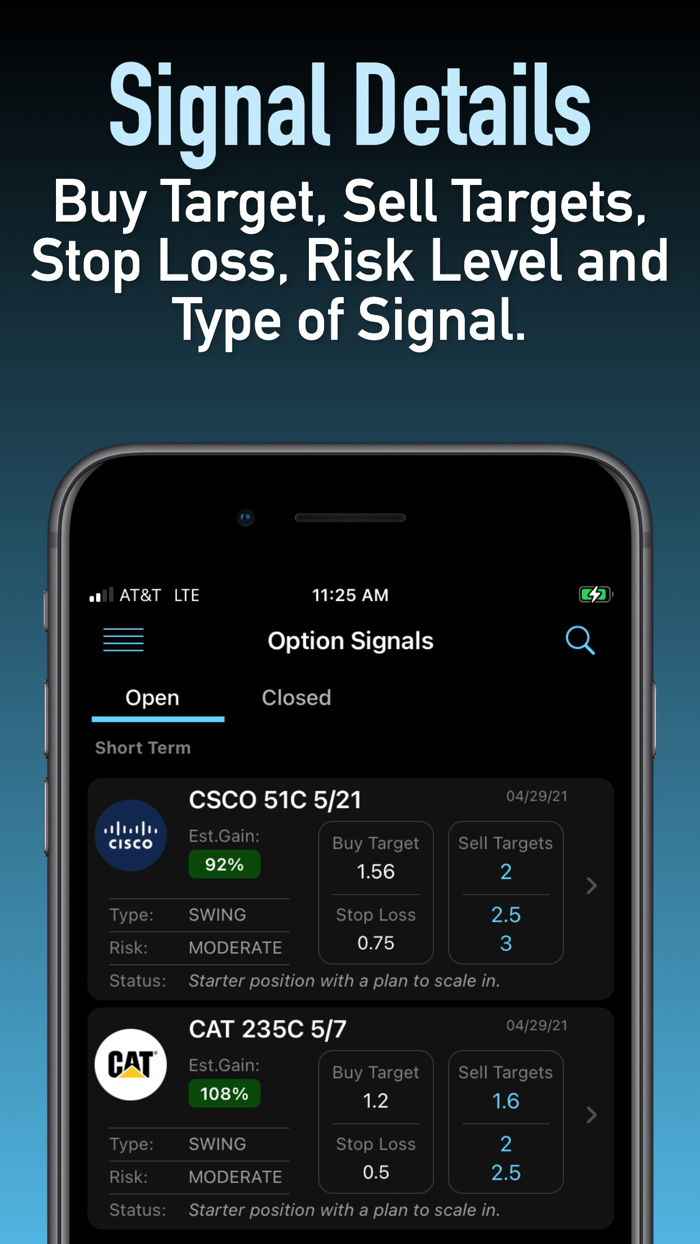 Trade Signals - Stocks Options
