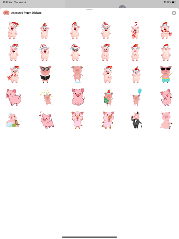 Screenshot #1 for Animated Piggy Stickers!