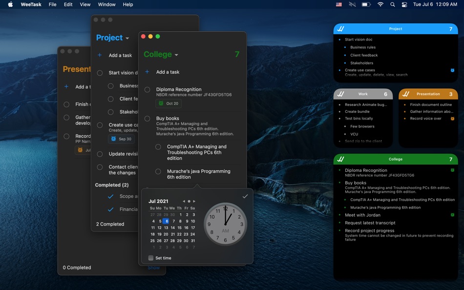 #2. WeeTask - Quick Todo Tasks (macOS) By: Alina Vetrov