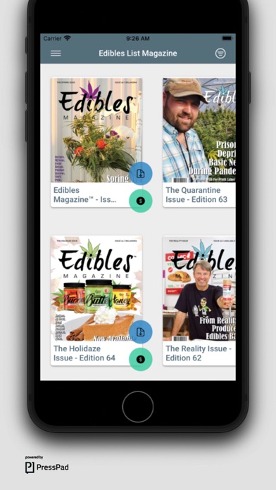 Screenshot #1 pour Edibles List Magazine