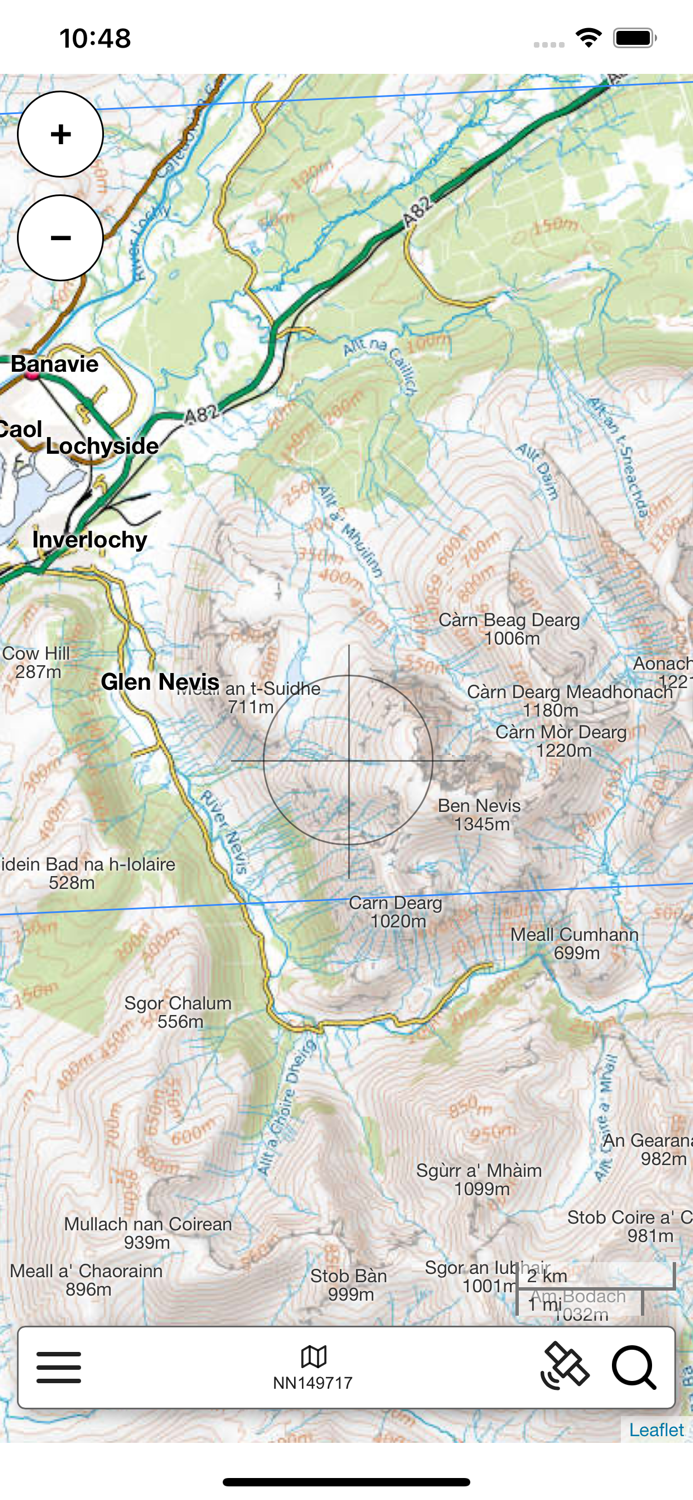 Ben Nevis West Scotland Map