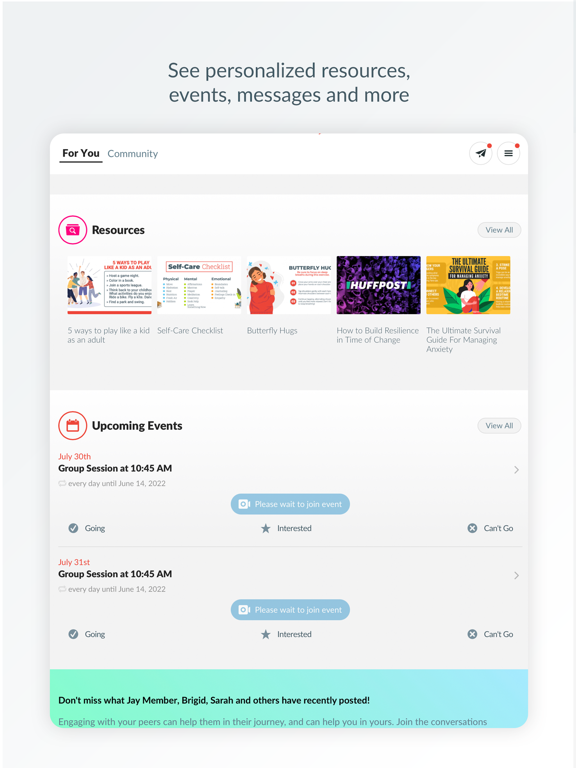 French Creek Alumni Community iPad screenshot 1 - Health & Fitness app