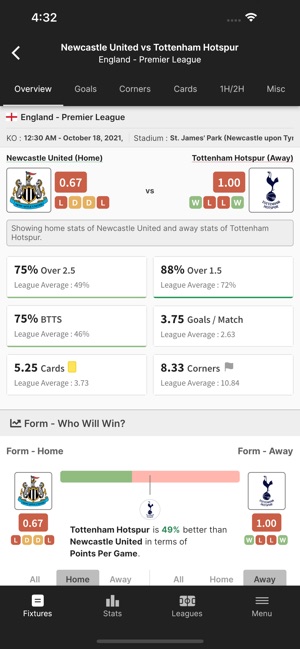 Soccer Stats at App Store downloads and cost estimates and app