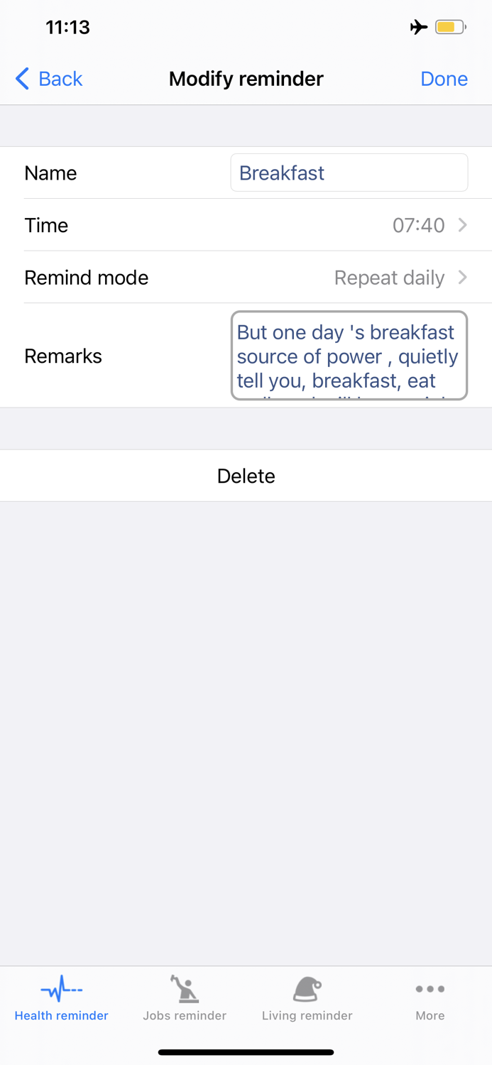 Slob Reminder- hourly schedule