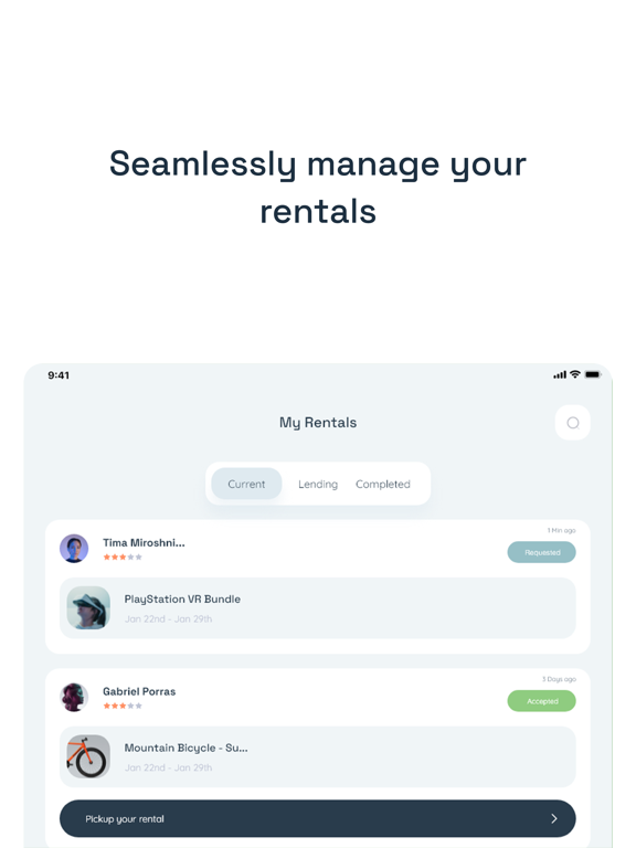 Rentr App iPad screenshot 5 - Shopping app